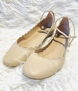 Chloe Scalloped Ballet Flats in Blush Pink Size 37.5 | 7