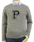 Polo Ralph Lauren pull homme taille moyenne M grand patch POLO 5e Ave gris