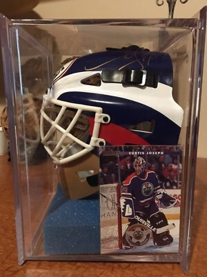CURTIS JOSEPH Cujo Auto FIRMADO Mini Máscara de Portero Casco en Estuche Foto 1 de 4