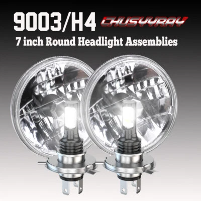 Par de faros LED redondos de 7" haz alto/bajo sellados para Chevrolet Chevy Nova 1963-1978 Foto 1 de 4