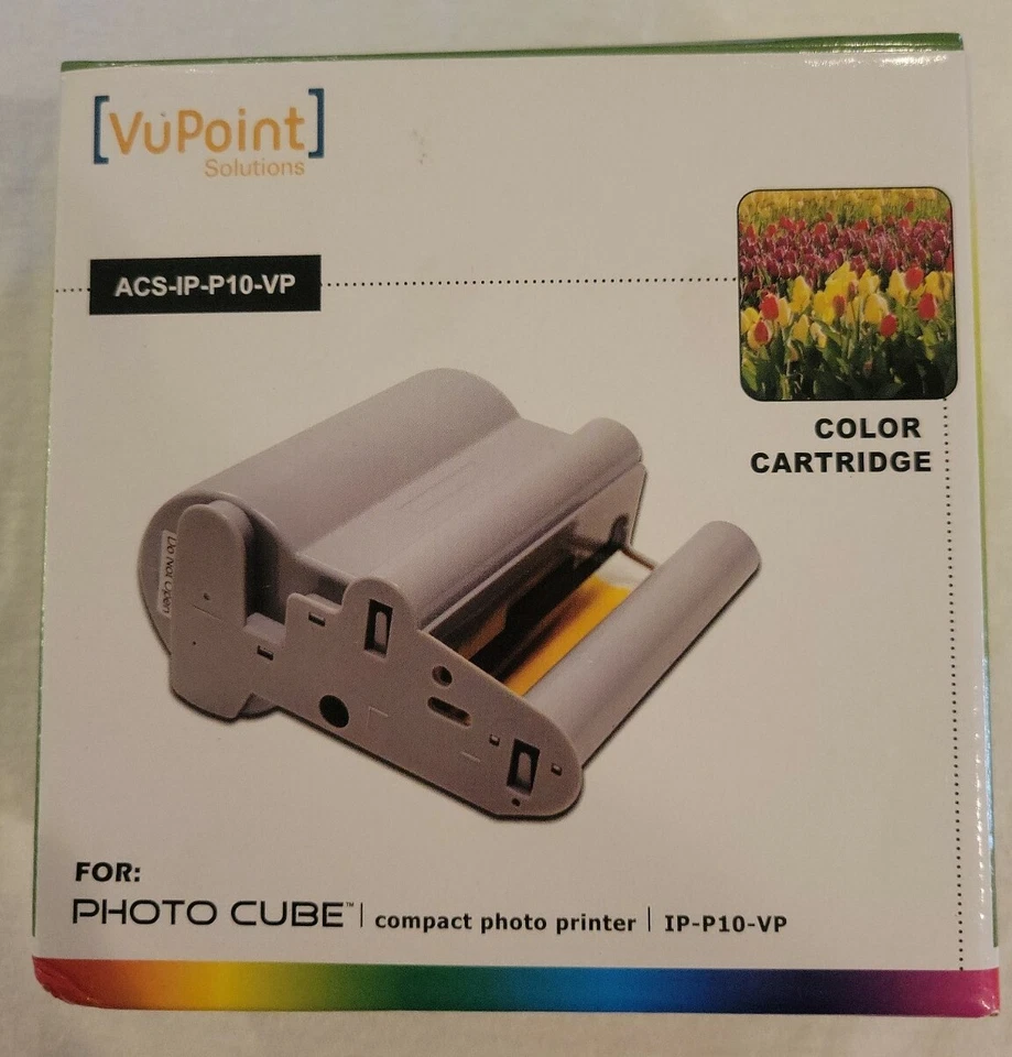 2011 NEW VuPoint PHOTO CUBE COLOR CARTRIDGE ACS-IP-P10-VP Compact Photo Printer - Image 1 of 4