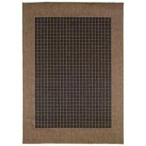 Couristan Recife Checkered Field Indoor/Outdoor Area Rug, 3'9" x 5'5", Black-... - Picture 1 of 7