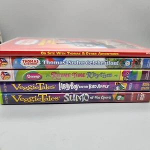Kids Blu Ray DVD Digital HD Movie Lot Of 5 VeggiesTales Barney Thomas The Train - Picture 1 of 2