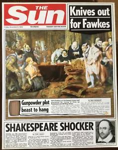 1605 POSTER/ZEITUNG 1 SEITE : „MESSER RAUS FÜR FAWKES“ „SCHIESSPULVER PLOT ZUM AUFHÄNGEN“ - Bild 1 von 15