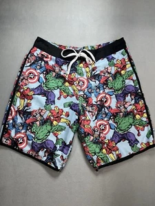 Bañador corto grande estampado de vengadores Iron Man Thor Marvel Comics para hombre - Imagen 1 de 11