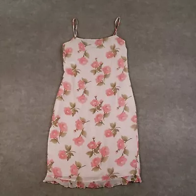 Valentino Miss V Dress Size 6 Small Pink 100% Silk Floral Wedding Lined Sundress - Image 1 of 4
