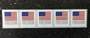 2023USA #5789 Forever US Flag Freedom PNC Plate (#B111) Coil Strip 5 BCA SPACES - Picture 1 of 2