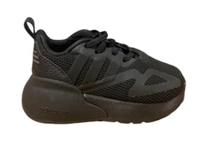 Adidas ZX 2K EL I Toddler Boy Girl Size 7 Walking Shoe Black Athletic Sneaker - Picture 1 of 6