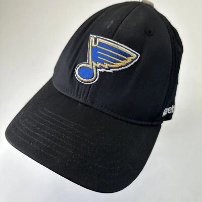 St Louis Blues Hockey Reebok Ball Cap Hat Fitted S/M Black Baseball - Image 1 of 4