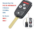 Remote Key Fob for Acura MDX RDX 4 Buttons 313.8Mhz ID46 Chip FCC ID: N5F0602A1A