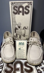 SAS Siesta Bone Women's Walking Shoes Leather Wedge Lace Up Size 10N - Picture 1 of 10