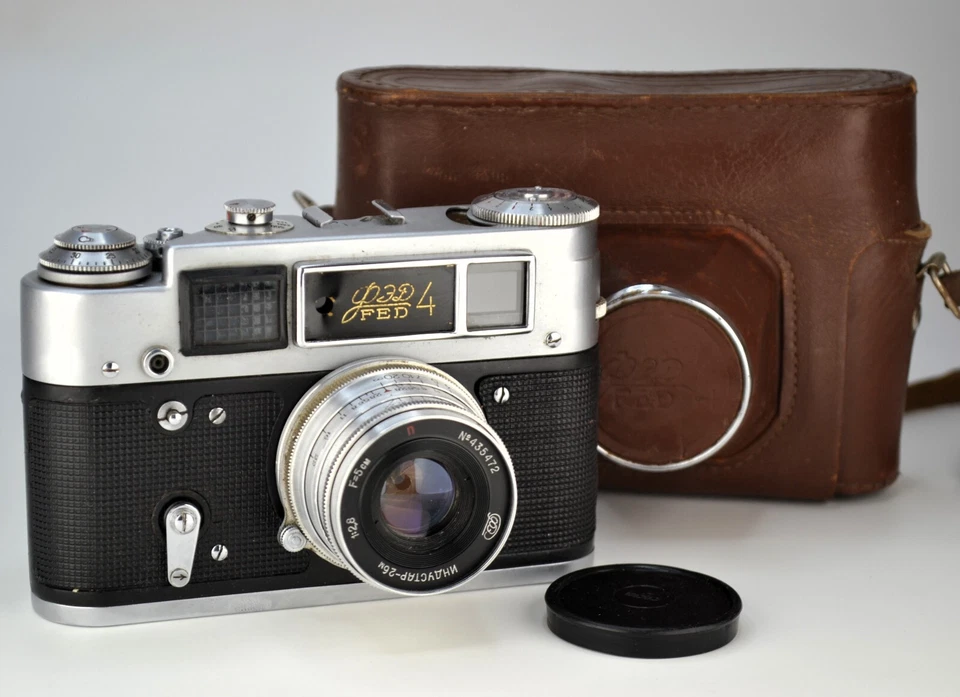 FULLY SERVICED! SOVIET USSR "FED 4" RF camera + Industar-26m LENS f2.8/50 M39 - Image 1 of 4