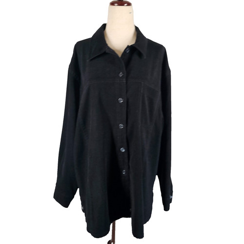 VETEMENTS Giacca donna elasticizzata Talbots taglia large nera manica lunga bottoni colletto davanti