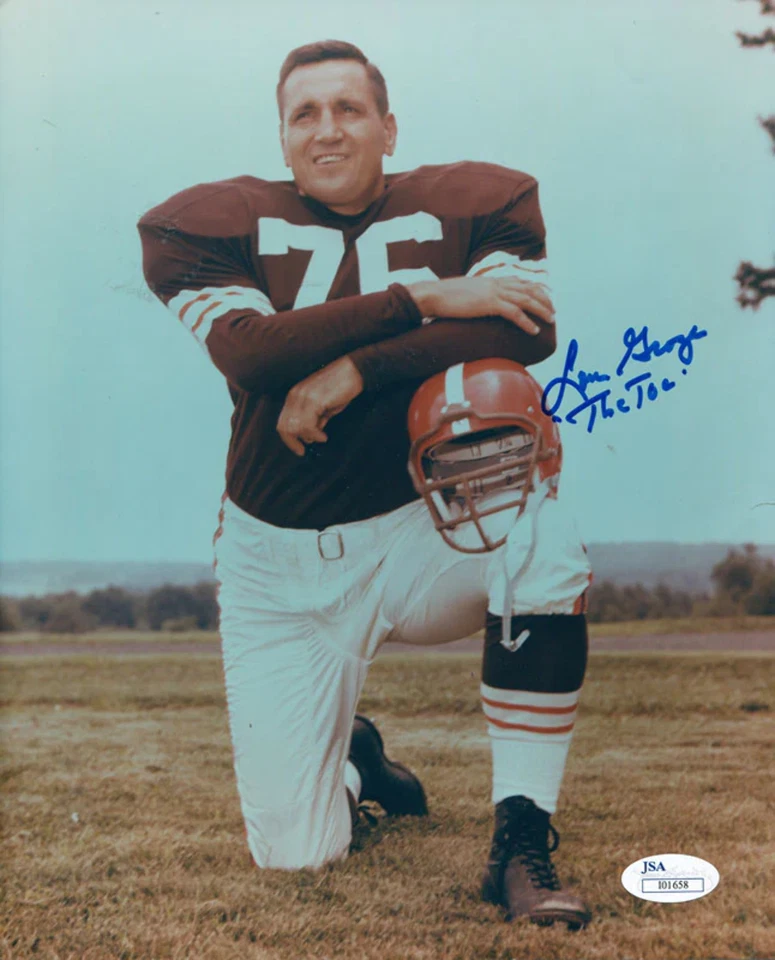 Foto autografiada de Lou "The Toe" Groza 8x10 Foto 1 de 1