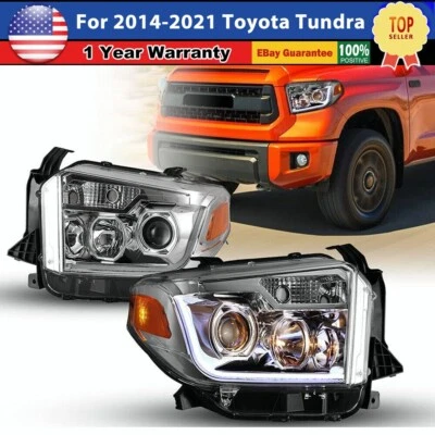 Faros LED DRL cromados para faros proyectores Toyota Tundra SR SR5 2014-2021 Foto 1 de 4