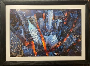 Cameron Davidson "Aerial View of Wall Street" Framed Art New York City NEW - Picture 1 of 4