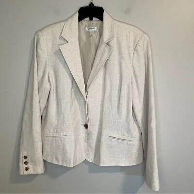 Платье Barn кремовый на заказ льняная смесь блейзер с вырезом лацканы - Изображение 1 из 4