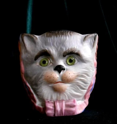 Linterna de búho, gato y perro de Alemania de 1920 con ojos de vidrio - Lámpara de hadas de Halloween Foto 1 de 4