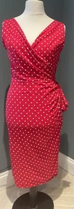 stop staring polka dot pencil dress XL 14 UK - Picture 1 of 9