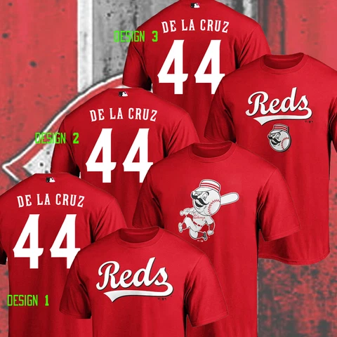 RARE!! Elly De La Cruz #44 Cincinnati Reds Name & Number Player T-Shirt S-5XL Cover