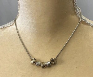 Trifari Beaded Necklace Silver Tone 18 in Length - Vintage - Picture 1 of 16