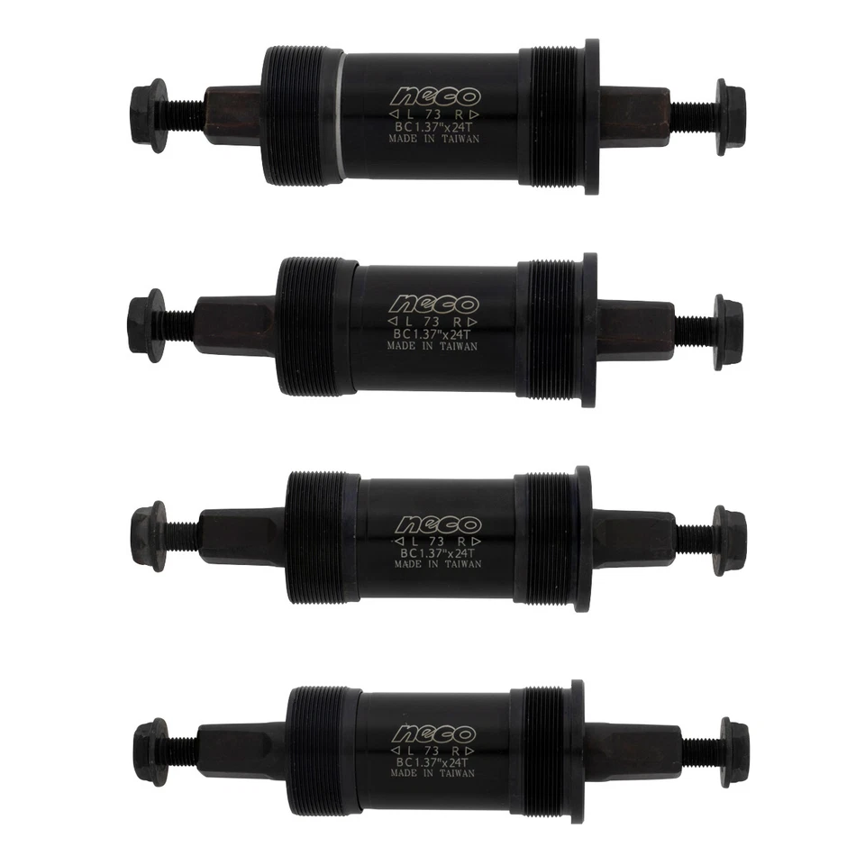 NECO Bicicleta Soporte Inferior Sellado Cojinete Cartucho Cuadrado Set 73mm NEGRO Foto 1 de 1