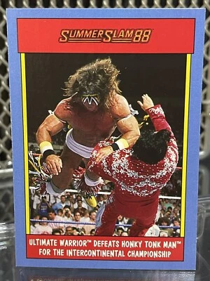Tarjeta de lucha libre 2017 Topps Heritage Ultimate Warrior WWE SummerSlam 88 Vs Honky Foto 1 de 4