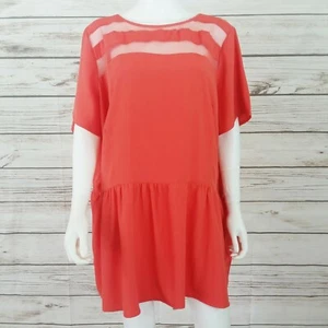 Vestido túnica para mujer Asos Curve talla 24 melón manga corta acento transparente rayas top - Imagen 1 de 5