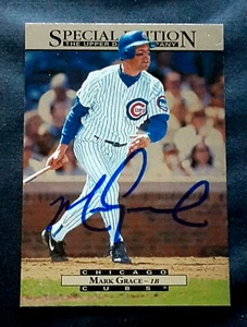 MARK GRACE CHICAGO CUBS STAR FIRSTBASEMAN AUTOGRAPHED SIGNED BASEBALL CARD  - Picture 1 of 1