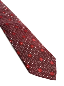 Cravatta uomo Giorgio Armani, 100% seta. Italia. Rosso con motivo geometrico bianco. - Foto 1 di 5