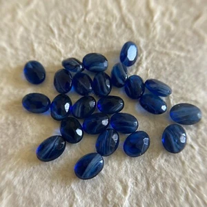 AM1145 Doppio vetro vintage 8x6mm ovale blu "difettoso" sfaccettato (24) - Foto 1 di 1