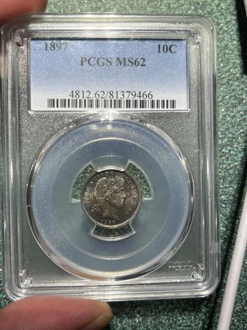 1897 Barber Dime PCGS MS62 Nice Cover
