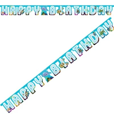 Ocean Happy Birthday Illustrated Large Banner - Party Decorations - Image 1 of 4