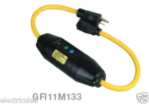 1pcs-COOPER Wiring GFI11M133 15A 120V Portable GFCI 2FT IN-LINE - Picture 1 of 7
