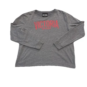 VICTORIA SECRET Mujer DEPORTIVO Top GRIS ROJO POLAR SUÉTER SUDADERA Grande - Imagen 1 de 18