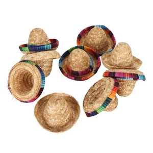 9Pcs Mini Mexican Hat 3 Different Type Mini Mexican Party Hat Small Straw ST - Picture 1 of 22