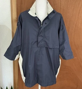 Vintage TOURNEY Jacket Navy Blue Gore-Tex Golf Windbreaker Half Sleeve Large - Picture 1 of 21