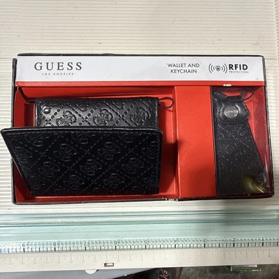 Guess Los Angeles Hombre Billetera Protección RFID Billetera Y Llavero ¡Juego de Regalo! Foto 1 de 4