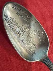Santa Barbara Mission California Towle Antique Emma Brown Souvenir Spoon  (S539) - Picture 1 of 17