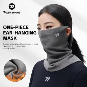 WEST BIKING Winter Cycling Face Mask Warm Ear-hanging Sports Neck Warmer Scarf - Picture 1 of 25