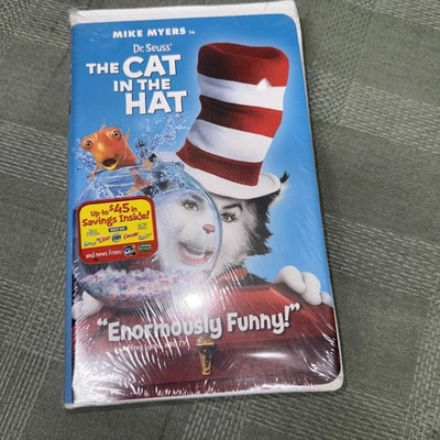 Dr. Seuss’ The Cat In The Hat VHS Mike Myers Live Action Clamshell Case Sealed - Image 1 of 4