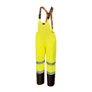Hi Vis Ripstop Waterproof Bib Pants/Overalls for Men - Reflective Safety Work... - Picture 1 of 8