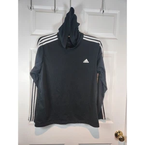 Herren Gr. L Adidas schwarz sportlich leicht Langarm T-Shirt Hoody - Bild 1 von 6