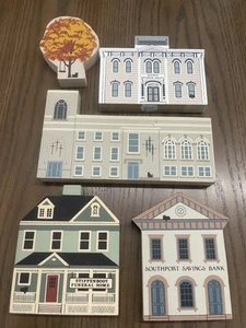 5 Vintage The Cat’s Meow 1988-1995 Bank Funeral Home Church Historical Tree - Picture 1 of 10