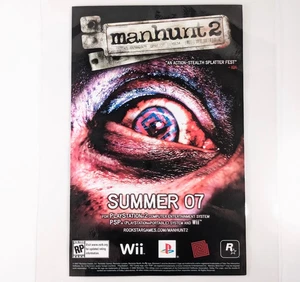 Manhunt 2 2007 laminierte Videospielwerbung Rockstar PlayStation Wii PSP Promotion - Bild 1 von 6