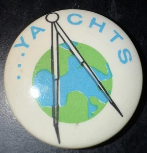 RARE Vintage 1980 YACHTS band promo button Without Radar pin UK power pop badge - Picture 1 of 3