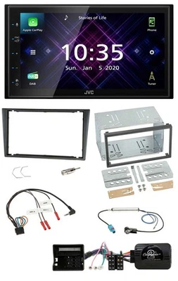 JVC DAB 2DIN Lenkrad Bluetooth USB Autoradio für Opel Tigra Corsa C Meriva grau - Bild 1 von 4
