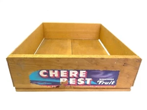 Vintage Chere Best USA Wenatchee Food Crate Box Wood Wooden Advertising - Picture 1 of 12