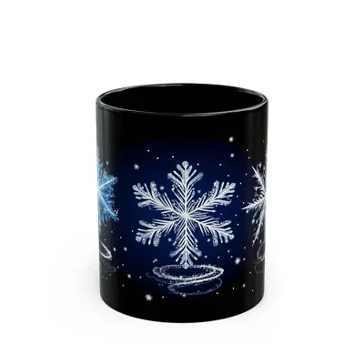 Hecho en los EE. UU. - Taza de café copos de nieve 11 oz 15 oz, taza de té de nieve de invierno de Navidad Foto 1 de 4
