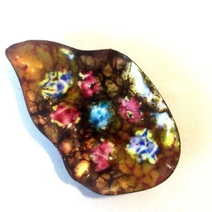 Vintage Mid Century Enameled Copper Freeform Small Tray - Picture 1 of 4